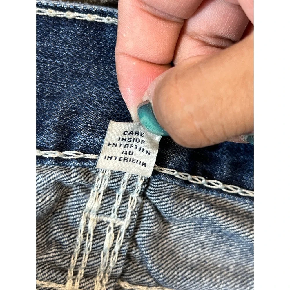 True Religion Jeans Mens 36 Blue Straight Leg Natural Big T Y2K USA Streetwear